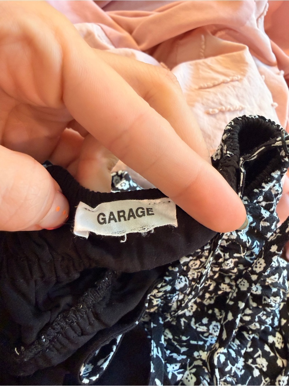 Garage Black & White Floral Tie-Back Mini Romper - Picture 2 of 3